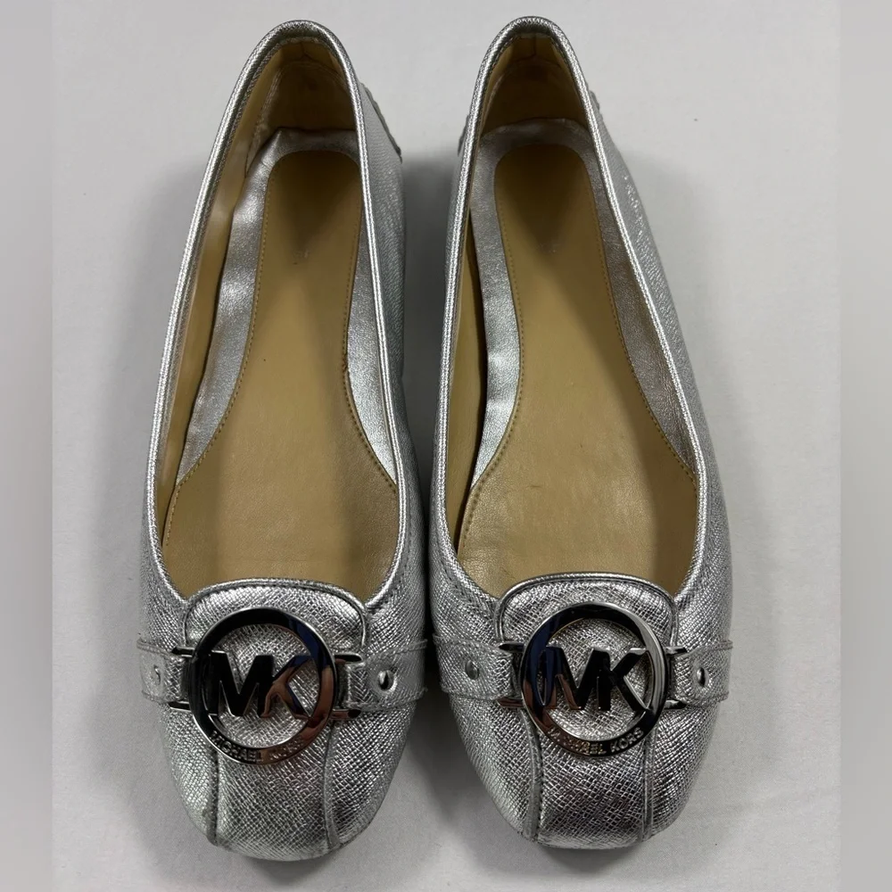 Michael Kors Shimmering Metallic Leather Loafers Flats| Size 7.5